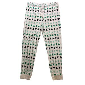 Primary Pajama Pants Womens Large White Green Tree Print  Organic Cotton